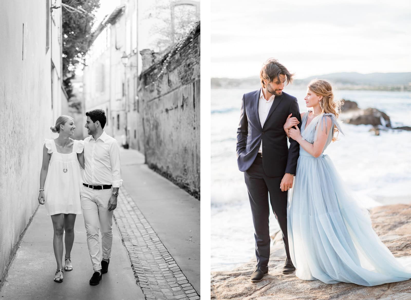 Photographie de Mathieu Dété présentant les meilleures poses pour des shooting de couple, le couple marche ensemble main dans la main