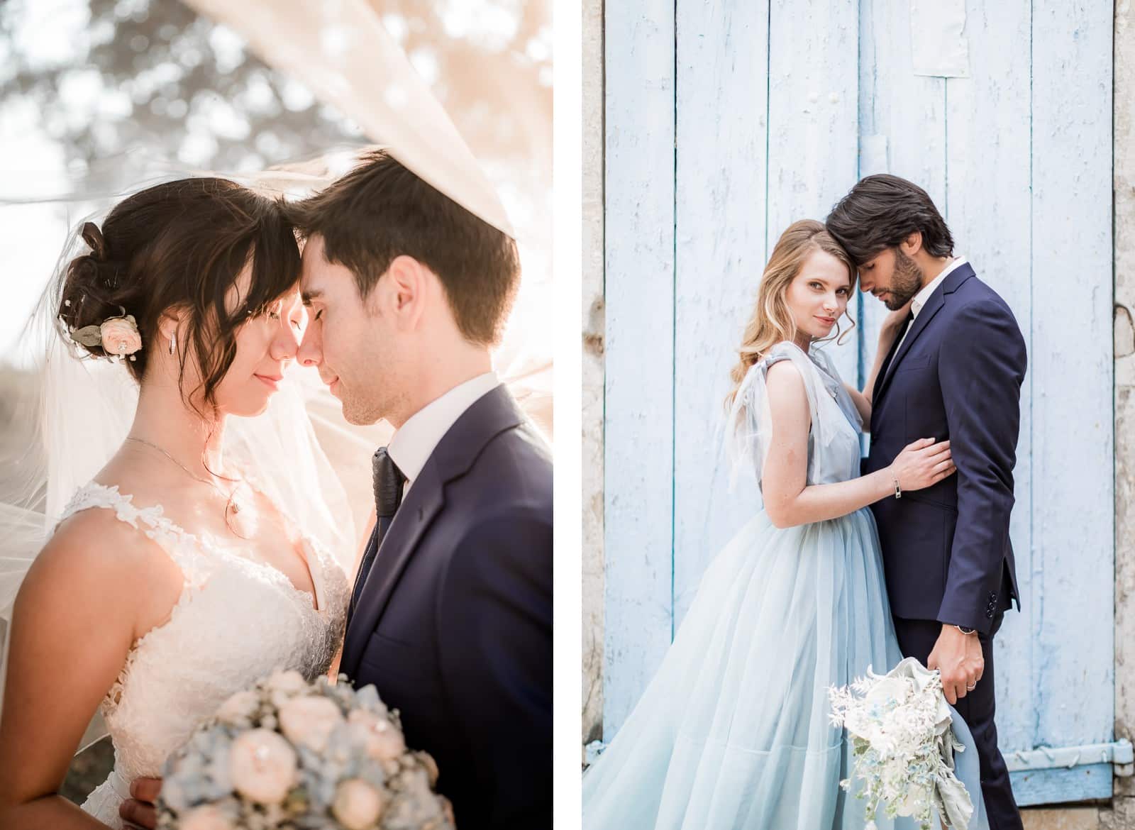 Photographie de Mathieu Dété, photographe de mariage à La Réunion, présentant les meilleures poses pour des shooting de couple, front contre front