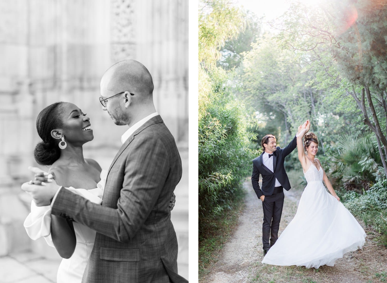 Photographie de Mathieu Dété, photographe de mariage à La Réunion, présentant des conseils pour des photos shooting couple, les mariés sont en train de danser