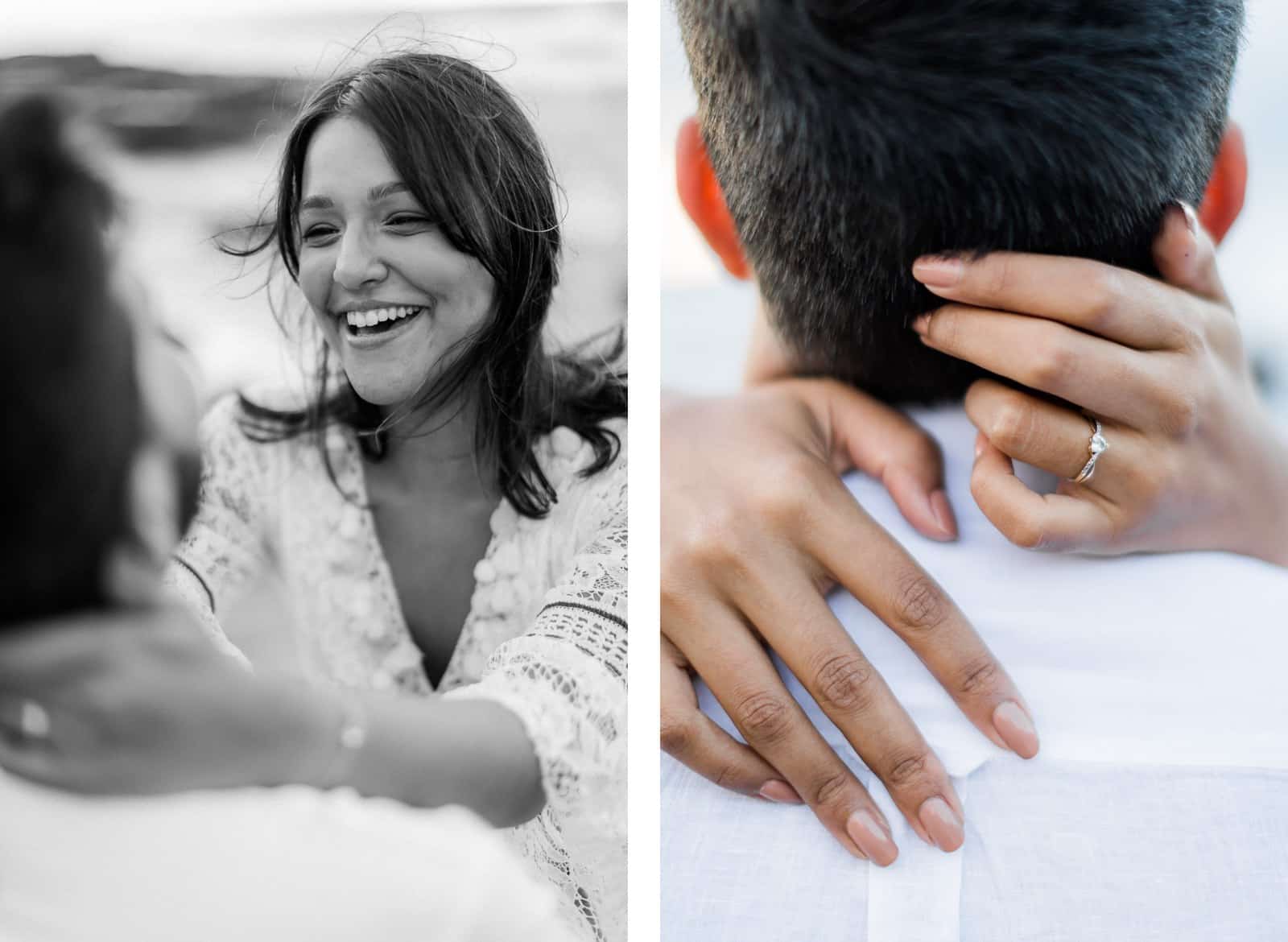 Photographie de Mathieu Dété, photographe de mariage et de couple à Saint-Pierre sur l'île de la Réunion 974, présentant les détails de l'alliance sur les mains d'une femme