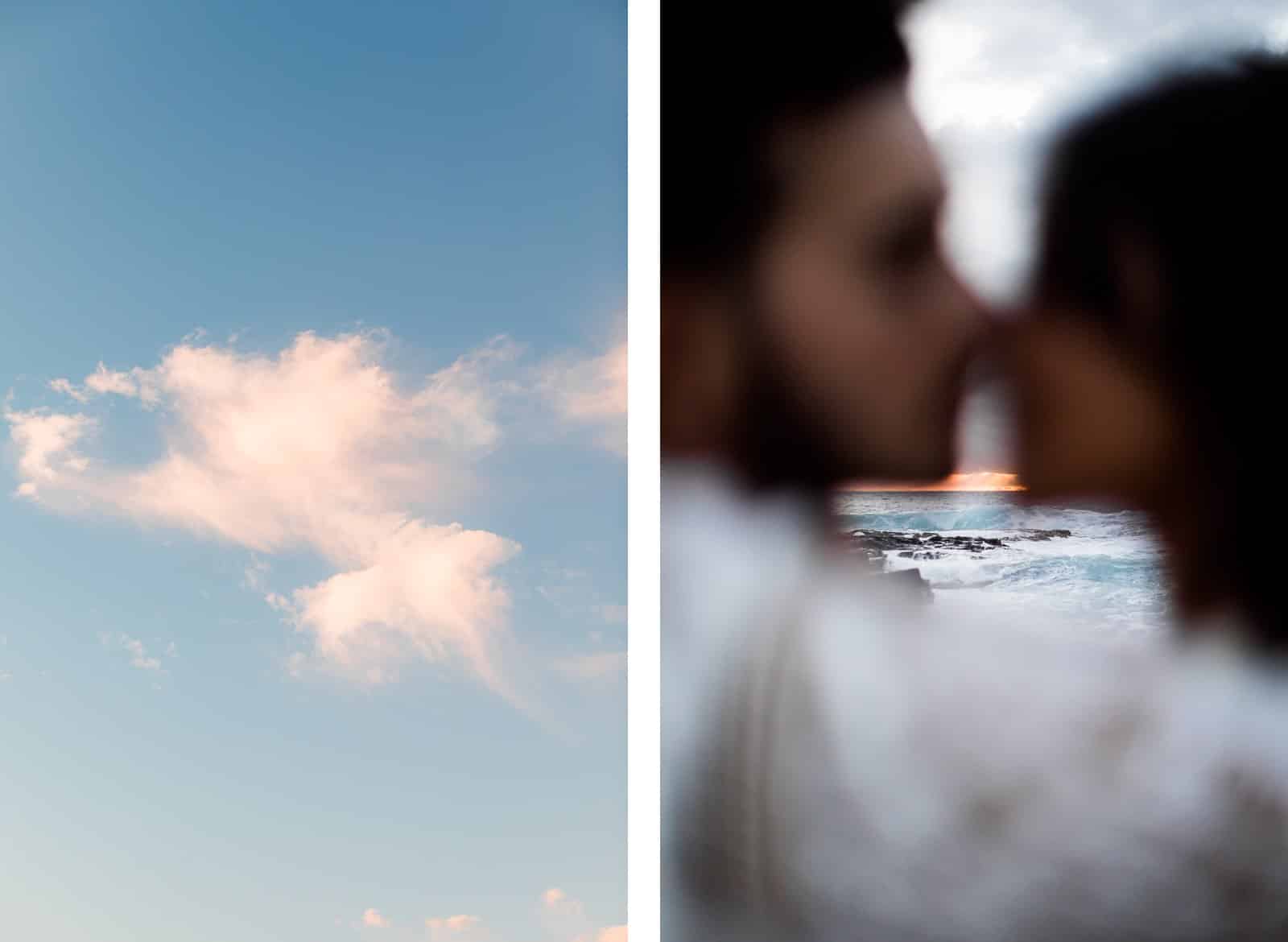 Photographie de Mathieu Dété, photographe de mariage et de couple à Saint-Pierre sur l'île de la Réunion 974, présentant le ciel du soleil couchant en bord de mer