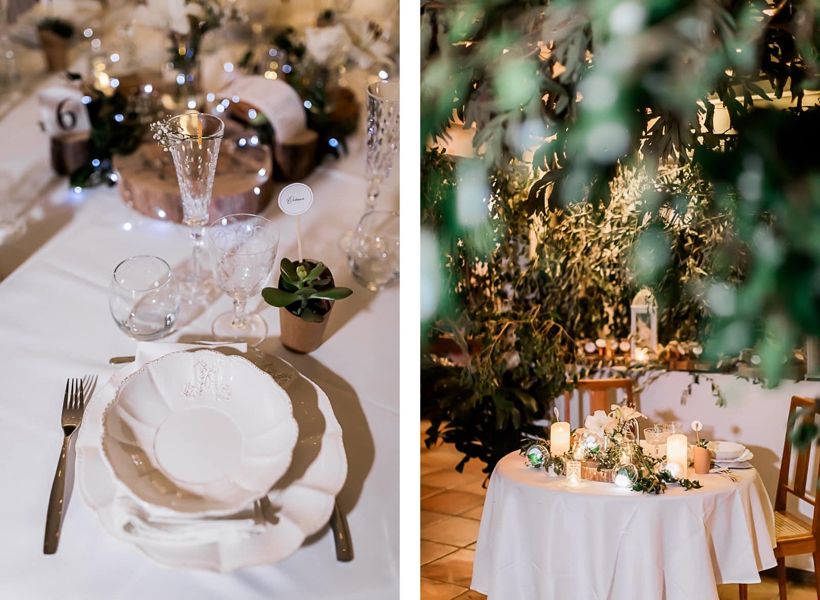 Photographie de Mathieu Dété, photographe de mariage et famille à Saint-Pierre sur l'île de la Réunion 974, présentant les détails de la décoration de table des mariés à la Villa Laurina