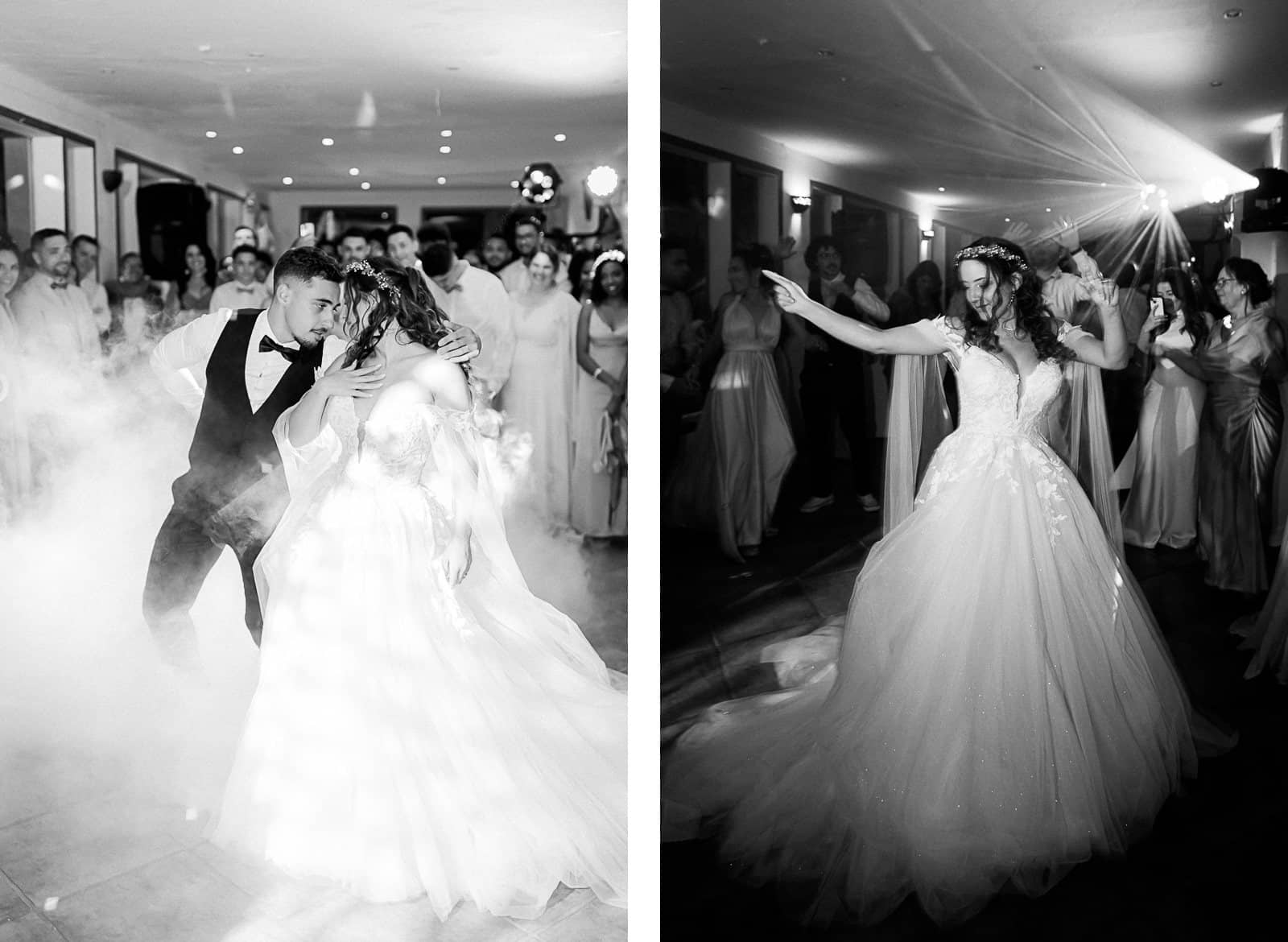 Photographie de Mathieu Dété, photographe de mariage et famille à Saint-Pierre sur l'île de la Réunion 974, présentant des photos de soirée sur la piste de danse de la Villa Laurina