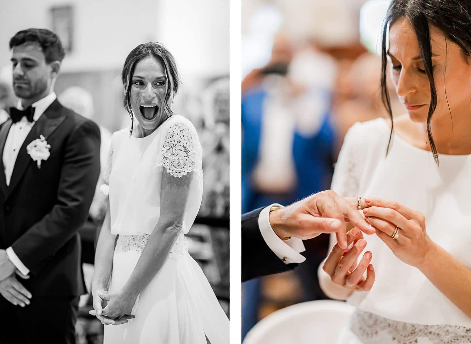 Photographie de Mathieu Dété, photographe de mariage à Saint-Denis sur l'île de la Réunion 974, présentant une mariés lors de la cérémonie religieuse dans l'église de Saint-Gilles-les-Bains