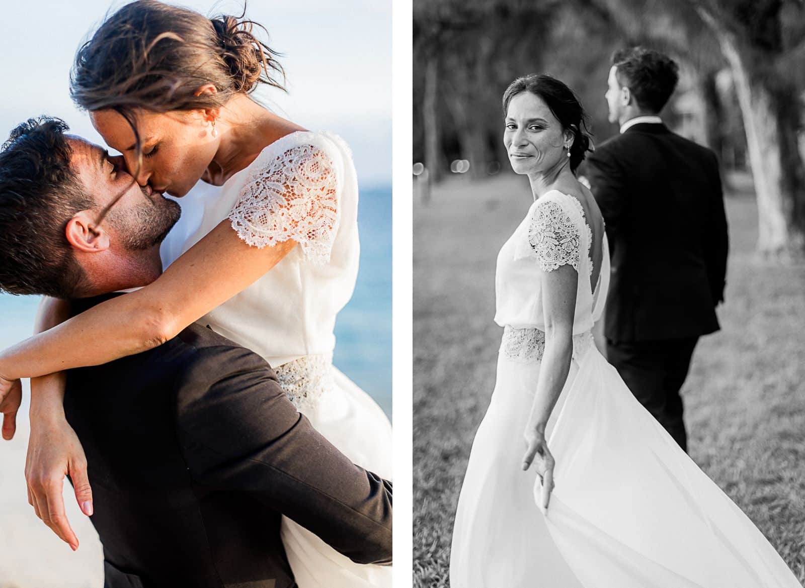 Photographie de Mathieu Dété, photographe de mariage à Saint-Paul sur l'île de la Réunion 974, présentant un couple enlacé sur la place du LUX* Saint-Gilles