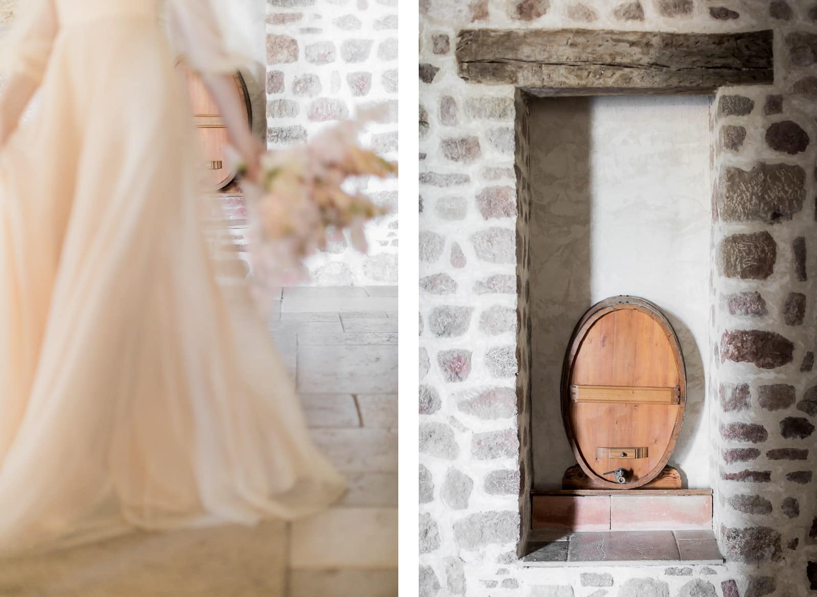 Photographie de Mathieu Dété présentant les murs en pierre à l'intérieur du Château Saint Julien d'Aille à Vidauban