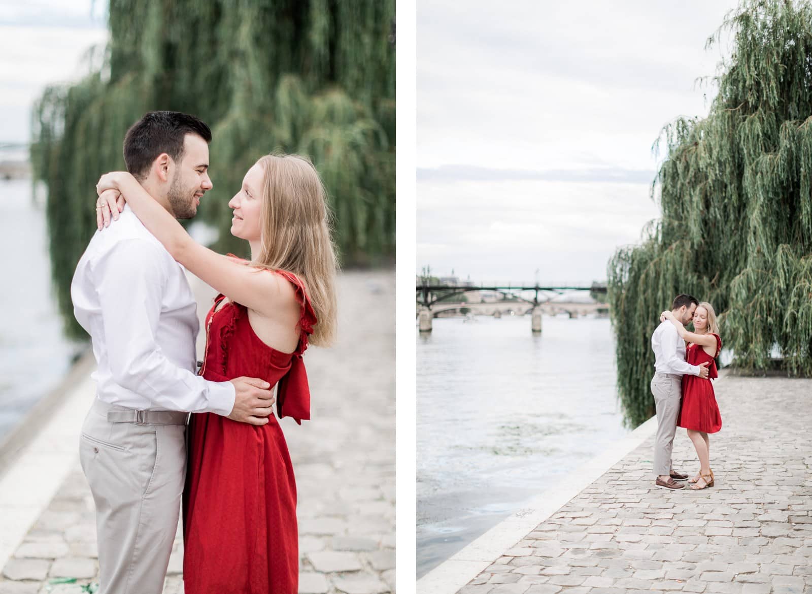 Photo de Mathieu Dété, couple enlacé au bord de Seine à Paris