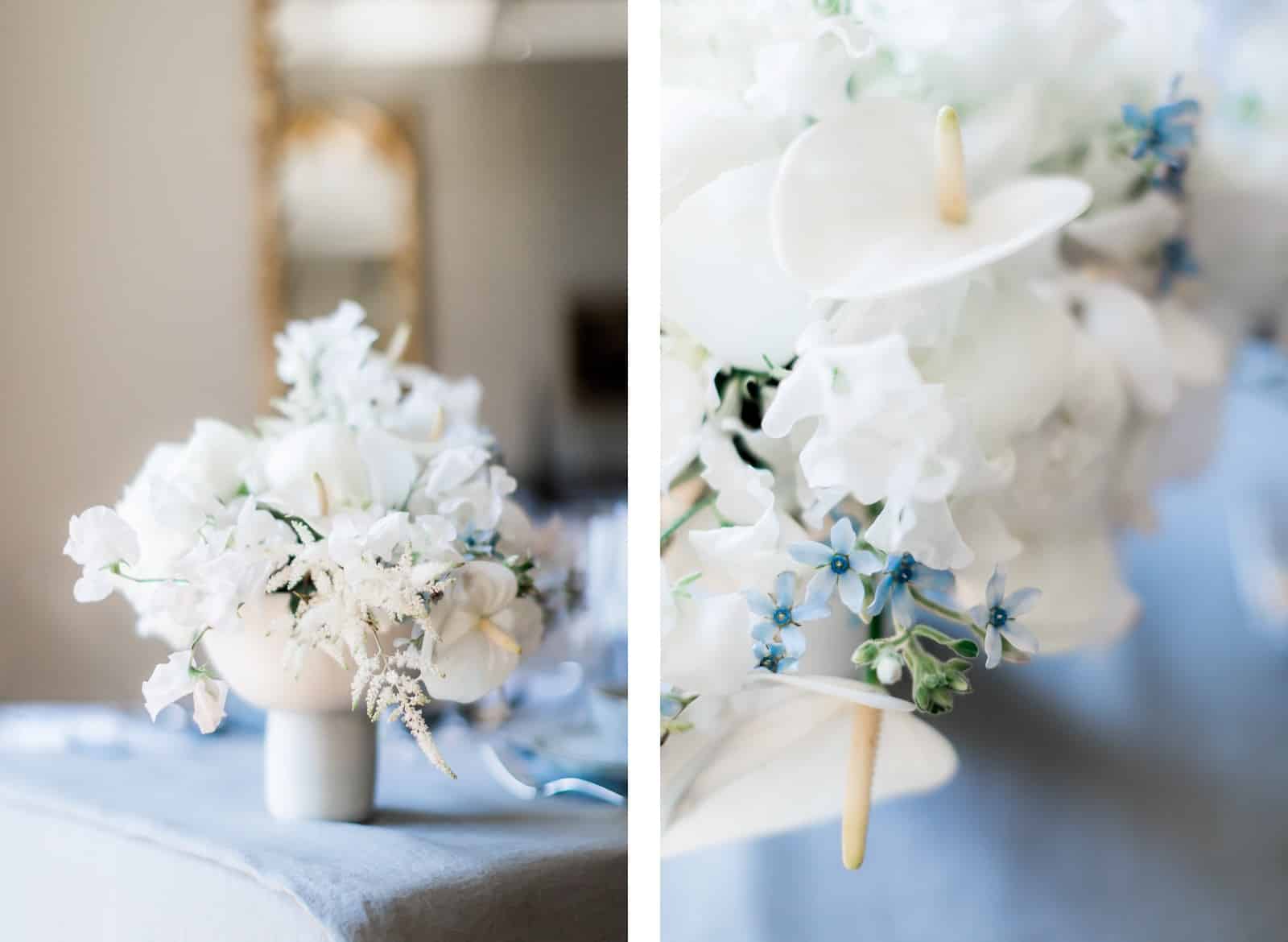 Photographie de Mathieu Dété, photographe de mariage et famille à Saint-Paul de la Réunion (974), présentant le bouquet de la table de mariage