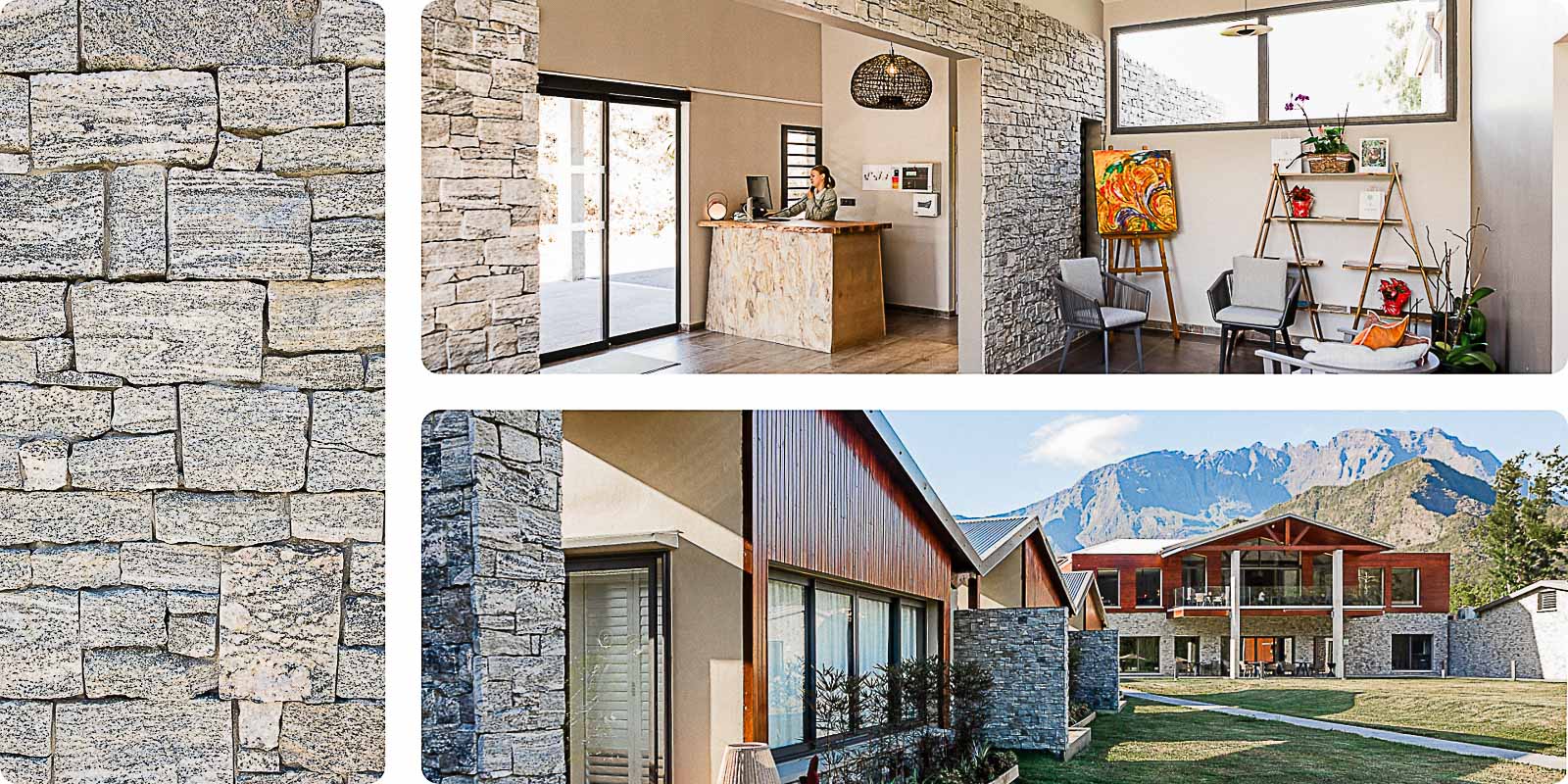 Photographies de Mathieu Dété, photographe d'architecture, immobilier et corporate sur l'île de la Réunion 974, présentant des photos immobilières d'architecture de l'hôtel Sarana à Salazie