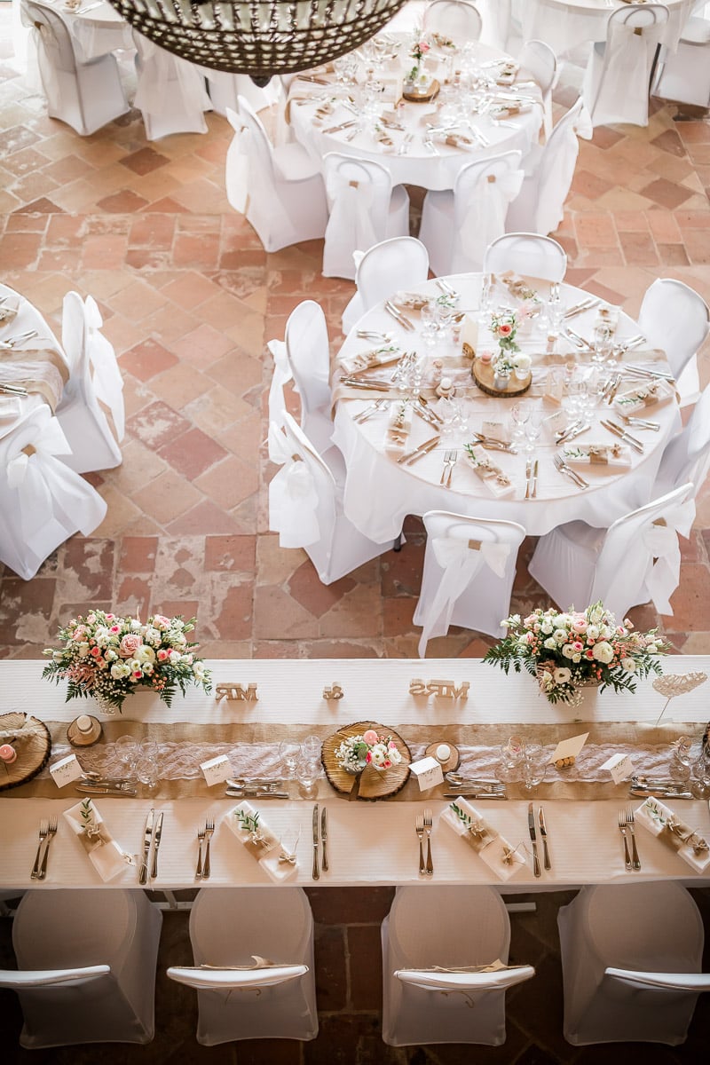 Décoration du mariage au Château Saint Louis