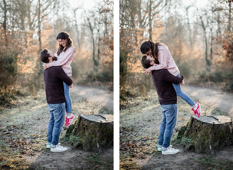 Portrait de couple dans la forêt - Photographe mariage portrait Toulouse