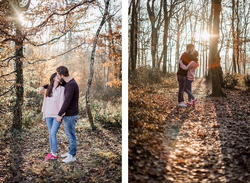 Portrait de couple sous les rayons du soleil - Photographe mariage portrait Toulouse