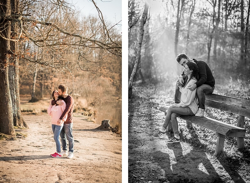 Portrait de couple dans la forêt - Photographe mariage portrait Toulouse